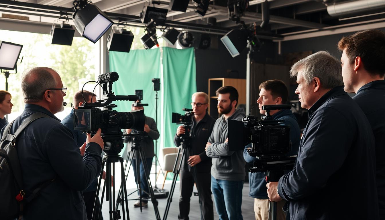 Film production team in action