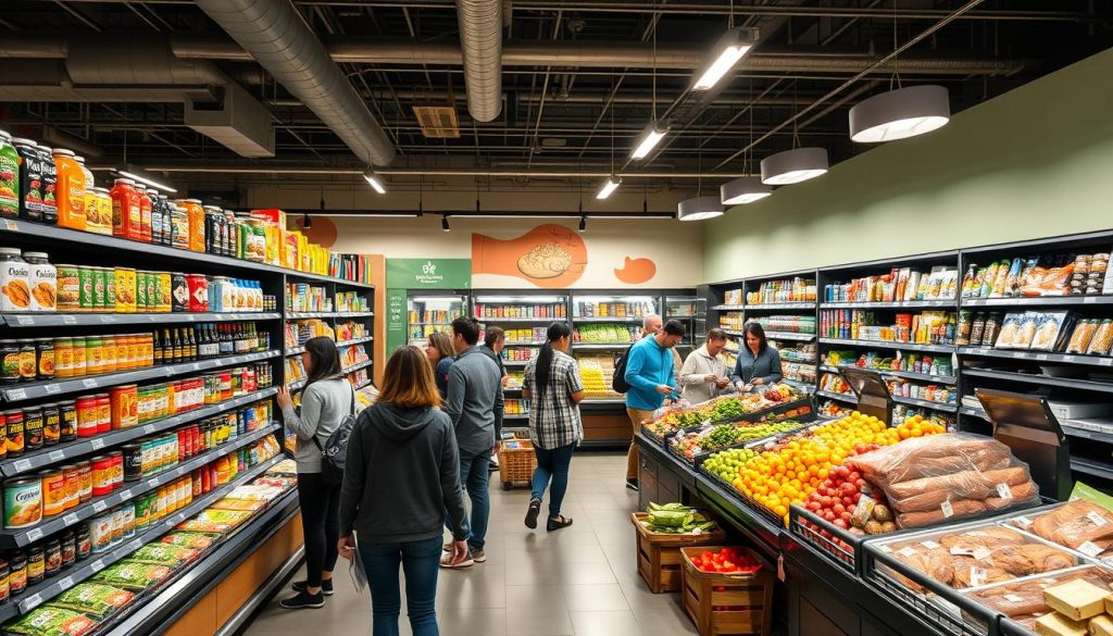 Well-stocked ethnic grocery store with international products